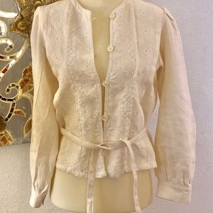 J. Crew Embroidered Linen Jacket